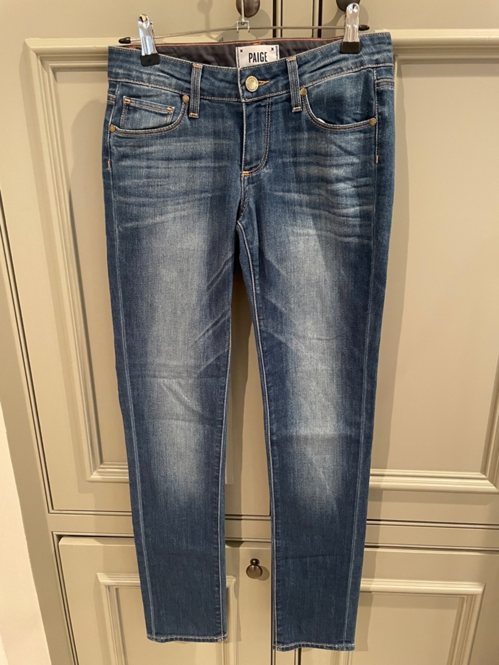 PAIGE Jimmy Jimmy Skinny Jeans Medium Wash Low Rise Size 24